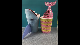 Summer Reading week 2 Shark and Mermaid Pencil Cup