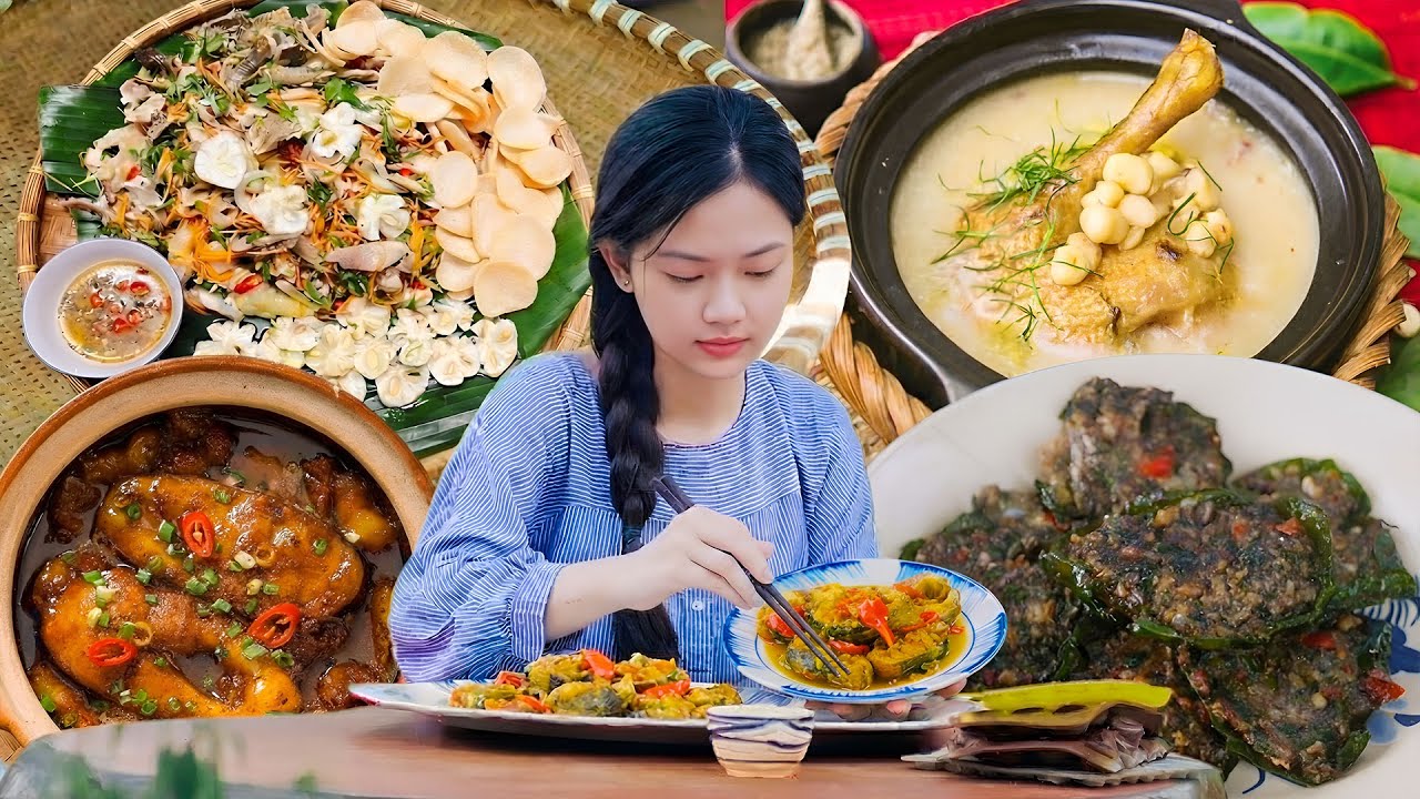 Harvest Garden Vegetables & Cook Vietnamese Chicken Salad + Braised Snakehead Fish  Lam Anh
