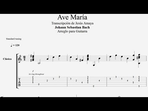 Tablatura Guitarra Bach: Ave Maria - Jesús Amaya - YouTube