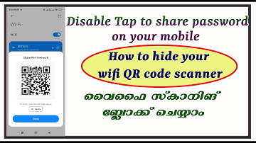 How to hide your wifi qr code scanner for any mobile| |Disable Tap to share password on Redmi| 👍👍🔥🔥👍
