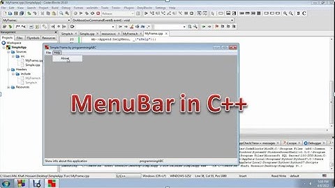 Create Menu Bar in C++