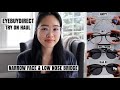 EyeBuyDirect Glasses for a Small Narrow Face Shape & Low Nose Bridge | Try-on Haul & Review 4 Frames