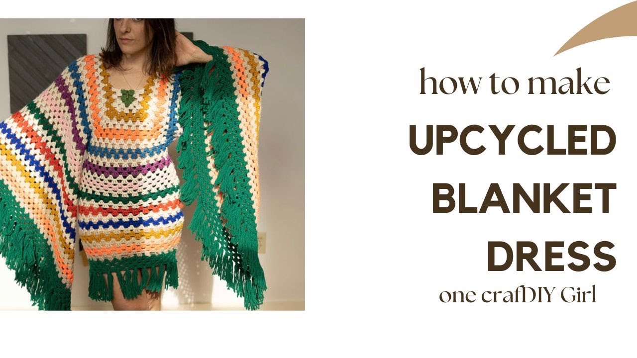 How to make a retro crochet dress from a thrifted blanket /afghan