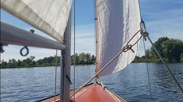 Petrel 12 Aluminum Dinghy Tacking Across the River Solo- Short Video