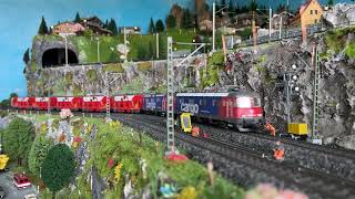 Meine Schweizer H0 Anlage mit ein paar Fahrvideos