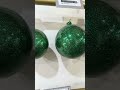 Raz 4" or 5" Green Glitter Ball Glass Christmas Ornament
