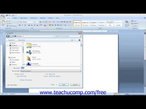 Word 2007 Tutorial Saving Documents-2007 Microsoft Training Lesson 2.9