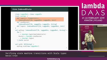 Daniel Urban - Verifying state machine transitions with Scala types | Lambda Days 2019