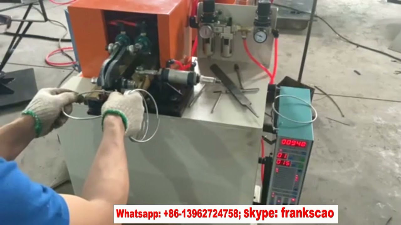 butt welding machine for steel wire rings - YouTube