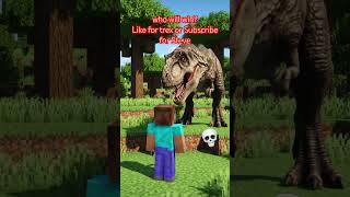 Trex vs Minecraft Steve #minecraft #steve #trex #dinosaur #gaming #minecraftvideos #vote #viral