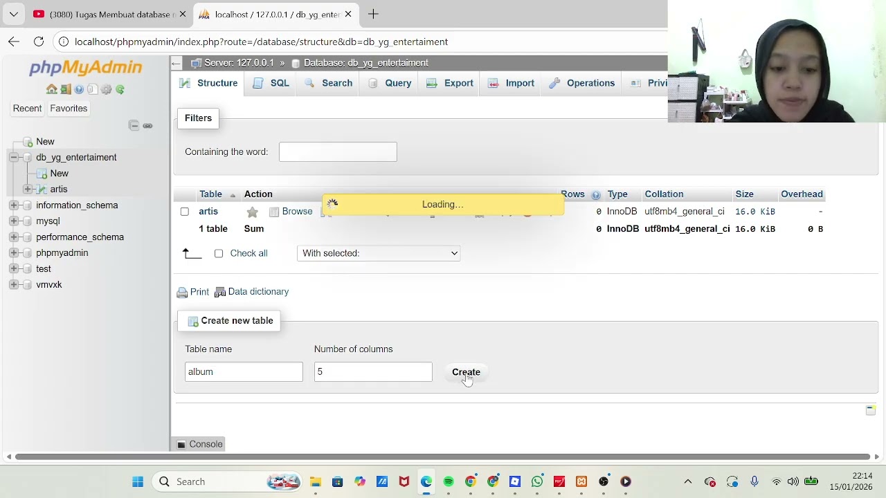 Tugas Membuat database menggunakan phpMyAdmin | UAS APSI ✨