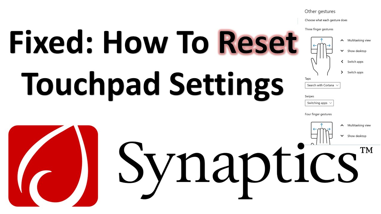 Reset Your Synaptic or Precision Touchpad Settings YouTube