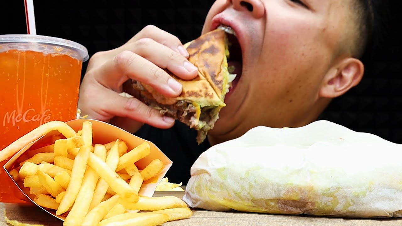 CARNE ASADA TORTA & MCD FRIES ASMR