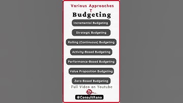 7 Budgeting Methods | Introduction to Common Approaches To Budgeting |  Different Types of Budgets