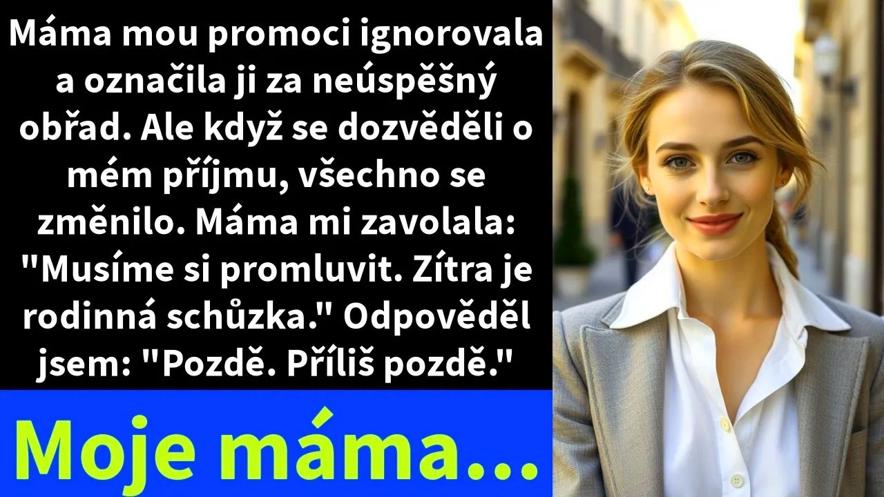 Seděla jsem naproti své matce, která mi celý život dávala najevo, že jsem na jedno použití, a poslouchala, jak mi s andělským úsměvem vysvětluje, že mě rodina konečně potřebuje. „Víme, jak jsi...