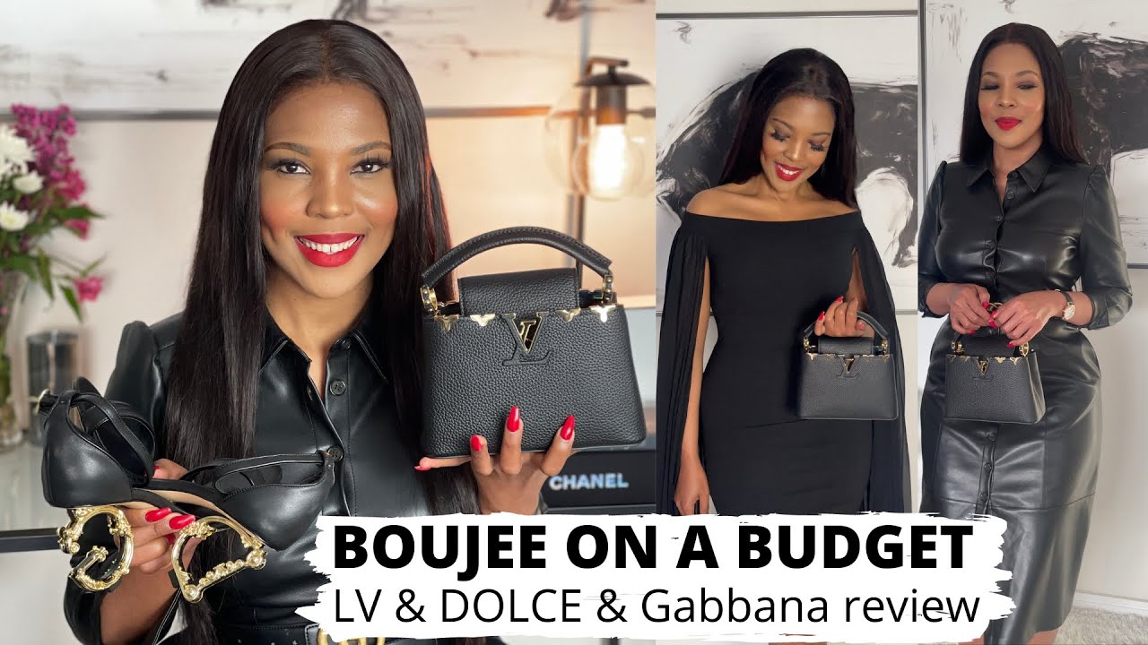 Review: Louis Vuitton capucines mini + Dolce & Gabbana logo heels 