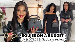 Review: Louis Vuitton capucines mini + Dolce & Gabbana logo heels
