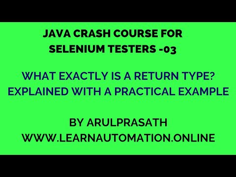 Java Crash course | 03 | Return Types Explained | Tamil | Java for Automation