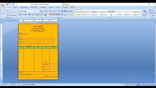 How to make cash memo in Microsoft word.