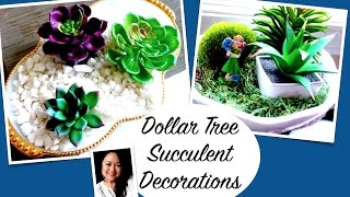 DOLLAR TREE SPRING DECOR Succulents w/MILK GLASS! Simple & Easy!