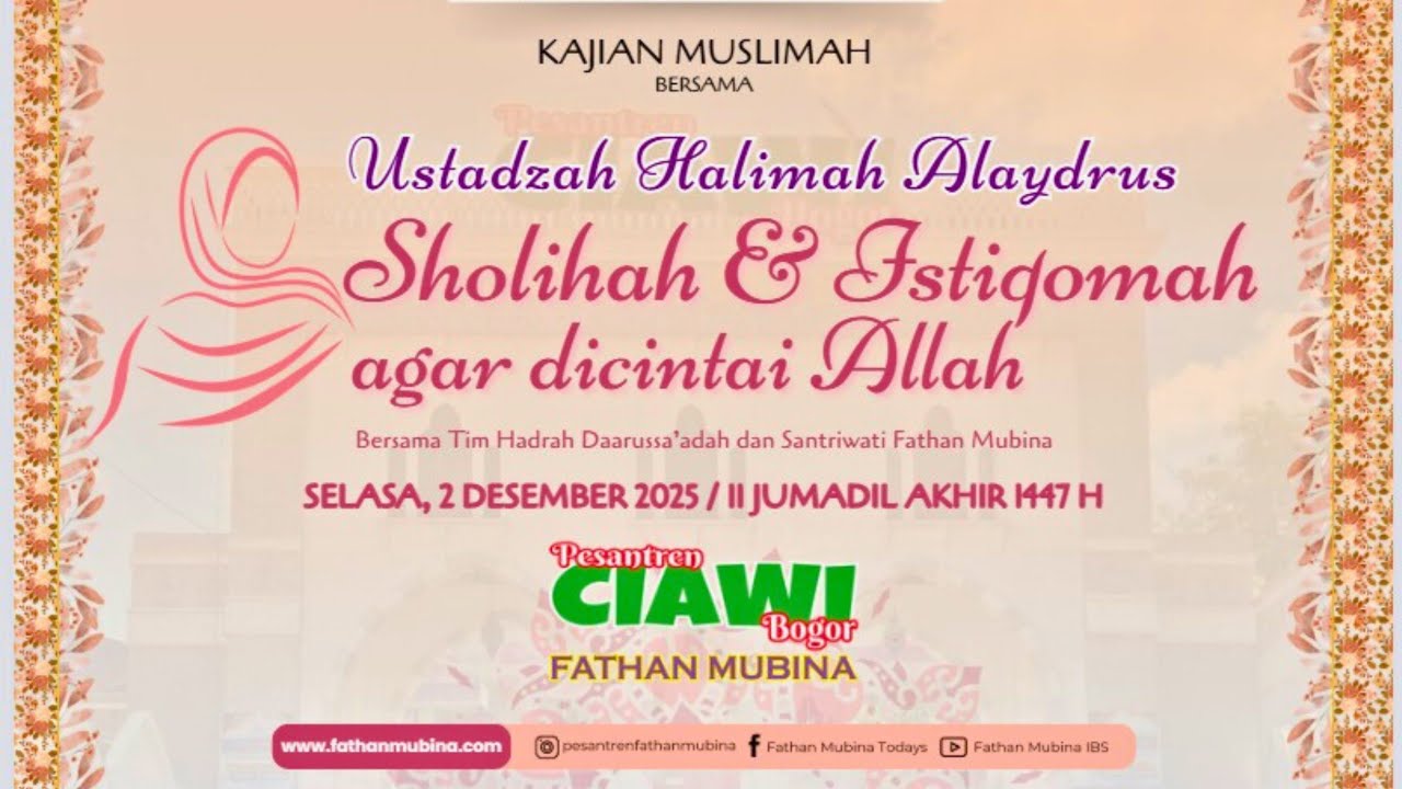KAJIAN MUSLIMAHBERSAMA Ustadzah Halimah Alaydrus 