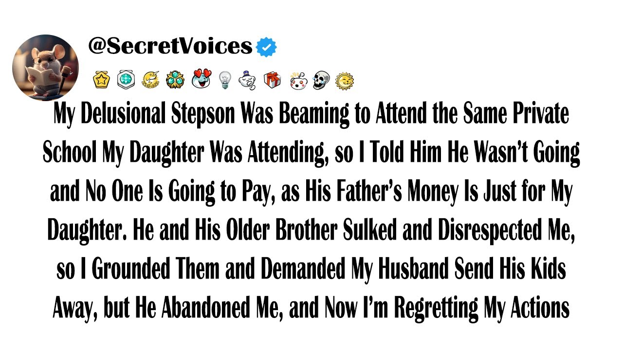 My Delusional Stepson Was Beaming to Attend the Same Private School My Daughter Was Attending, so...