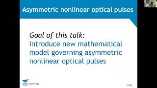 Prof. Sergei Turitsyn | Asymmetric optical nonlinear pulses