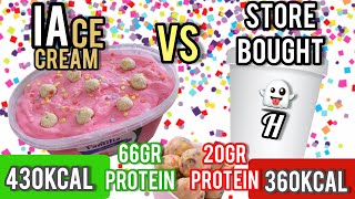 HOMEMADE "HALO TOP" ICE CREAM w/ 66gr Protein per pint! Carnival Cookie Dough IAce cream