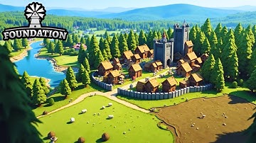 How I Created An Epic Castle On A Hill With A Fortified City - Foundation Full Long Play