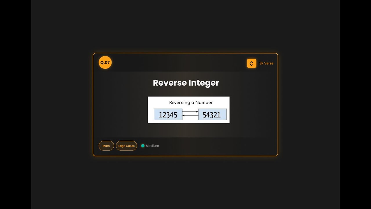 Reverse Integer | LeetCode Q.07 Solution in C++ | DSA Verse - YouTube