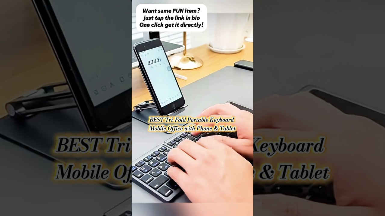 Лучшая портативная клавиатура с тремя складными клавишами | Работайте где угодно с телефоном и пл...