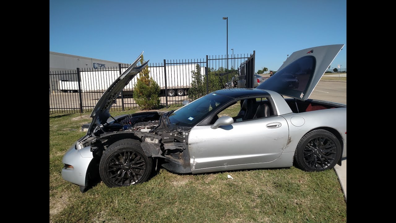 IT HAS ARRIVED! Destroyed C5 Corvette Delivery - YouTube