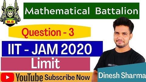 IIT - JAM 2020 || Q.3 || Limit || MCQ