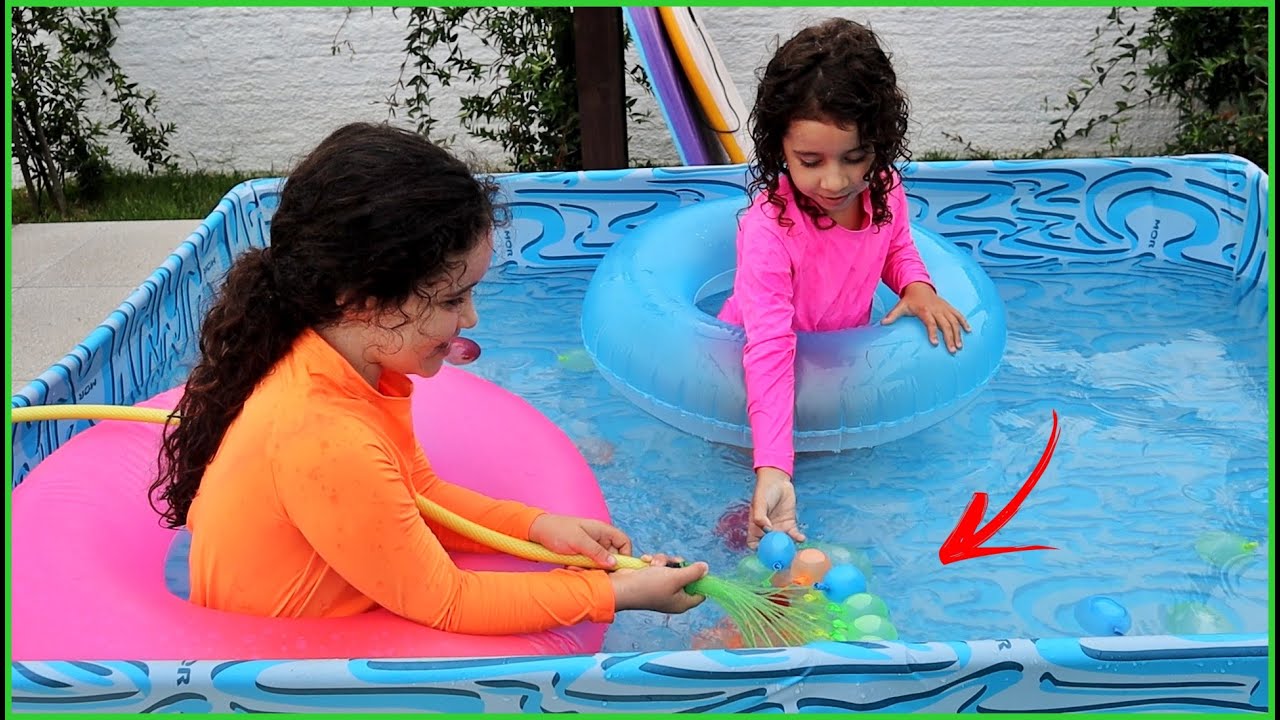 Desafio Do BalÃo DÁgua Na Piscina Soco Soco Bate Bate Youtube