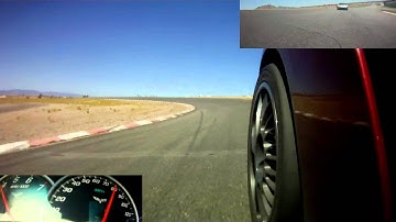 C6 takes a few laps, then goes off track!   Triple view HD video