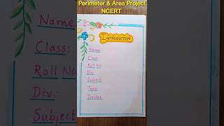 Perimeter and Area Project -Maths Project #shorts #youtubeshorts