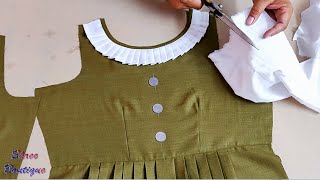 फ्रॉक स्टाइल में पार्टीवेयर कुर्ती बनाए || Latest Frock Style Kurti Cutting And Stitching