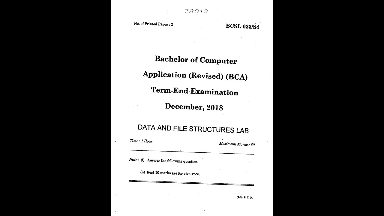BCSL - 033 S4  December 2018 Question Paper