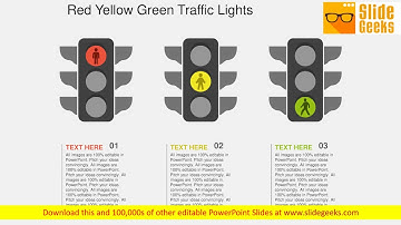 Red Yellow Green Traffic Lights Powerpoint Templates