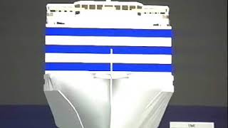 MS Estonia, moment of  bow visor separation - simulation