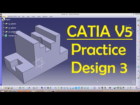 CATIA V5 Practice Design 3 for beginners | Catia Part modeling | Part Design