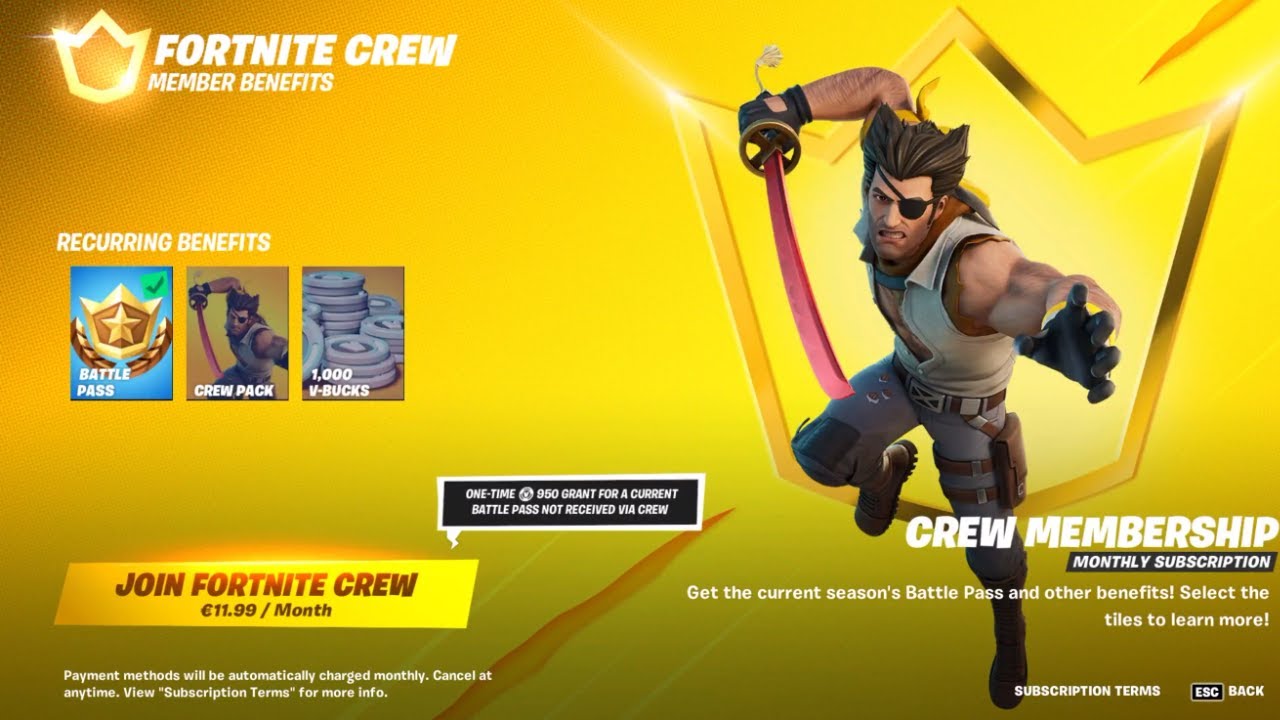 Crew Pack Fortnite August 1, 2022