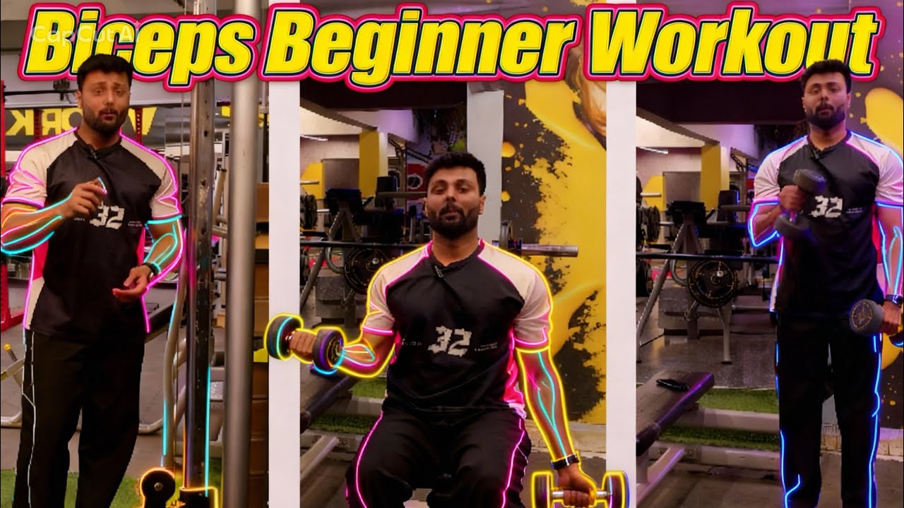 BICEPS WORKOUT FOR BEGINNERS |STEP BY STEP #beginnerworkout #vlog #viral 