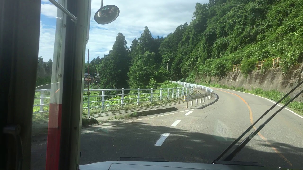 越後交通バス 前面展望 車窓 栃尾車庫→長岡駅前/ 長岡・傍所・栃尾線 栃尾車庫1500発