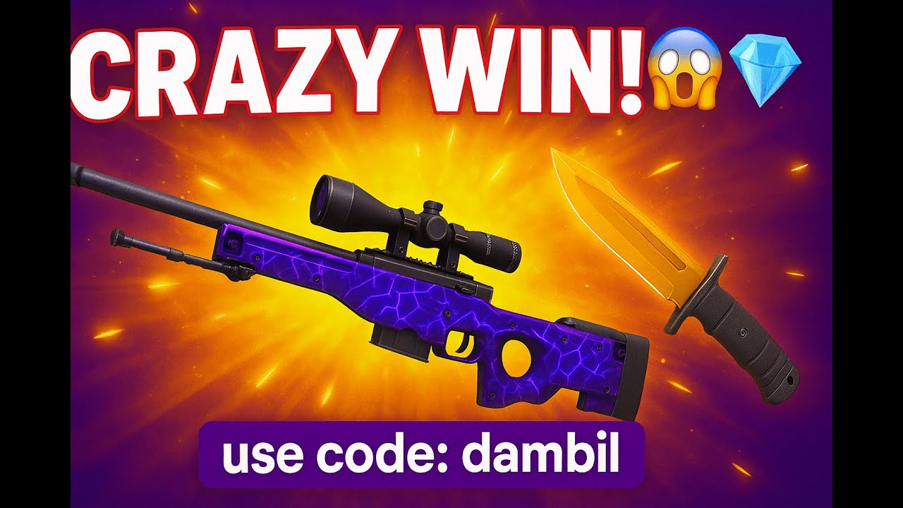 CRAZY BATTLE WIN! Pulled AWP & KNIFE on CASEHUG 💎 use code:dambil
