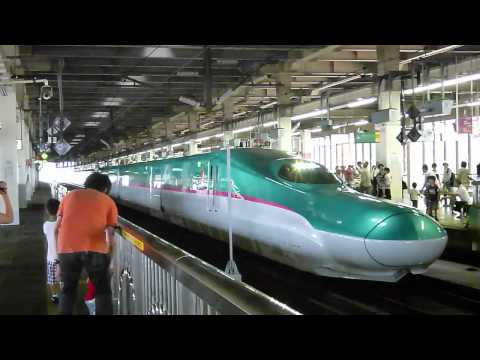 【HD】東北新幹線　はやぶさ号到着前・到着後の賑わい　大宮駅にて
