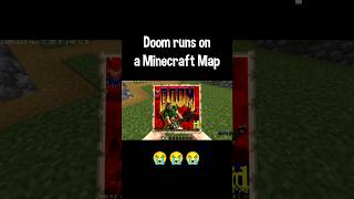 Guy runs doom on a Minecraft Map | #doom #fyp #minecraft