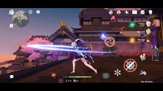 Ayaka slow motion charged attack