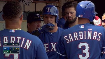 TEX@OAK: Rua singles in Smolinski to pad early lead