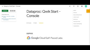 Dataproc: Qwik Start - Console GSP103 Google 30 Days Of Cloud